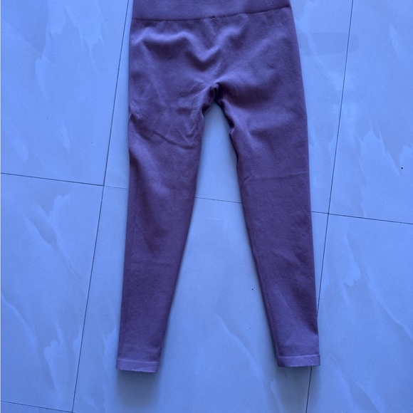 Everlane Leggings Womens M/L Lilac Purple Seamless Ribbed Lounge yoga gym - Picture 15 of 15